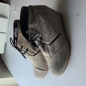 👢Tom's canvas wedge boot